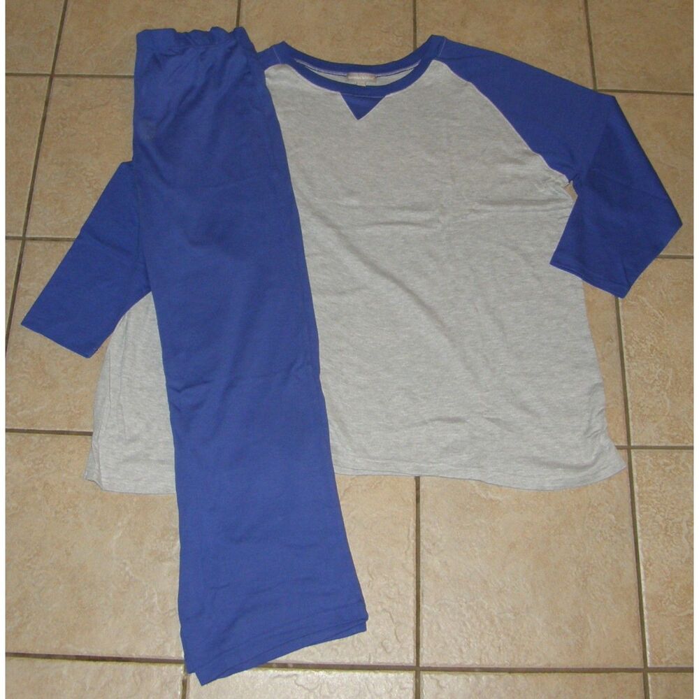 NEW Stretchy Plus Sz 30/32 Elastic Waist Pants & Shirt 2 Pc Outfit WOMAN WITHIN